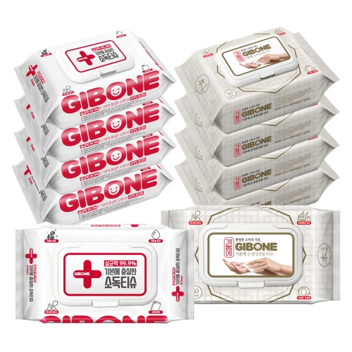 충실한 소독티슈 60매 5팩 + 손세정 전용티슈 60매 5팩