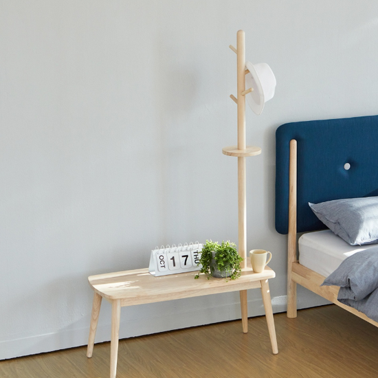 코넬 원목 벤치 코트 행거