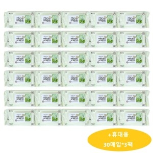 아보브네이처 네츄럴오가닉 퓨어 플레인 물티슈 스마트 캡형 100매 + 오리지널 플레인 물티슈 리필형 30매 (캡30팩,리필3팩)