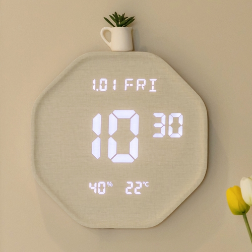 루나 헥사곤 인테리어 LED 벽시계 29.5cm