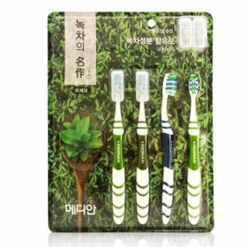 메디안 ㅤ녹차의 명작 미세모 칫솔 (4개)_이미지