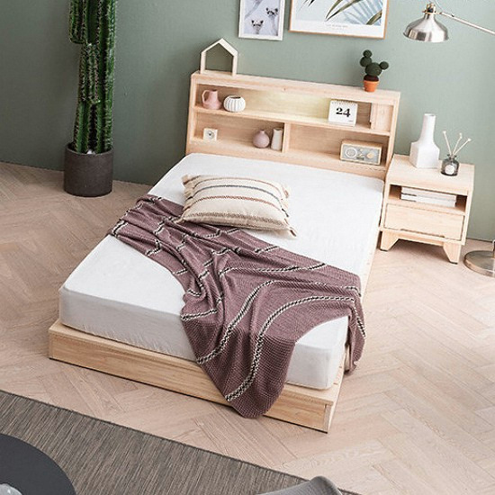 잉글랜더 로지 책장형 편백나무 LED침대 SS (DH서포트본넬)