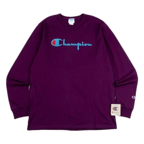 헤리티지 디렉트 플록 스크립트 남성 긴팔티 퍼플 GT47-Y07954-T1F