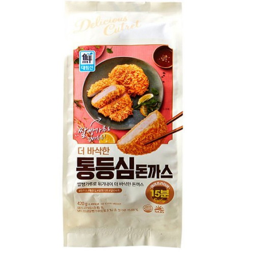 사조대림 대림선 더 바삭한 통등심 돈까스 420g (3개)_이미지