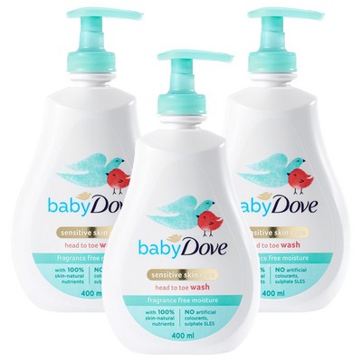 유니레버 도브 베이비도브 프래그런스 프리 바디워시 400ml (3개)