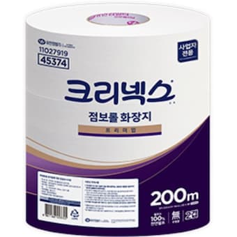 크리넥스 프리미엄 <b>점보</b><b>롤</b> <b>화장지</b> 2겹 200m