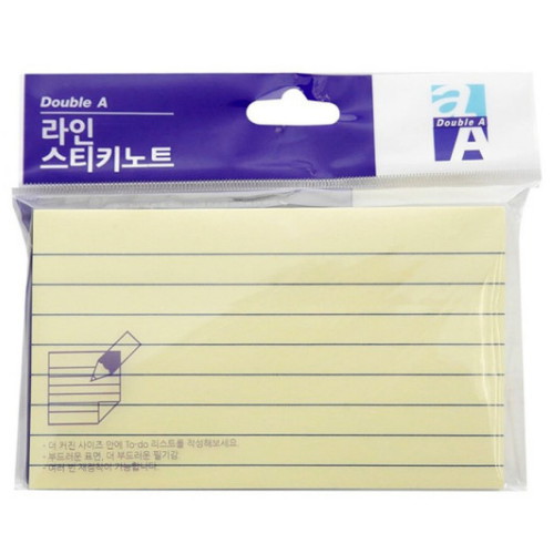 오피스존 더블에이 라인스티키노트 76x127 100매 메모 점착메모지_이미지
