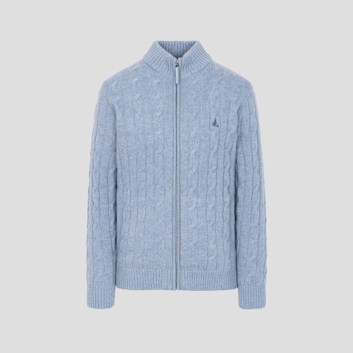 빈폴 남성 케이블 집업 카디건 스카이 블루_BC595AC21Q_이미지