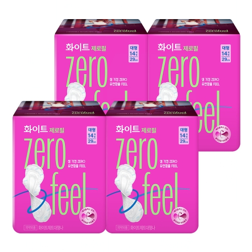 화이트 제로필 생리대 대형 14개 (4팩(56개))_이미지
