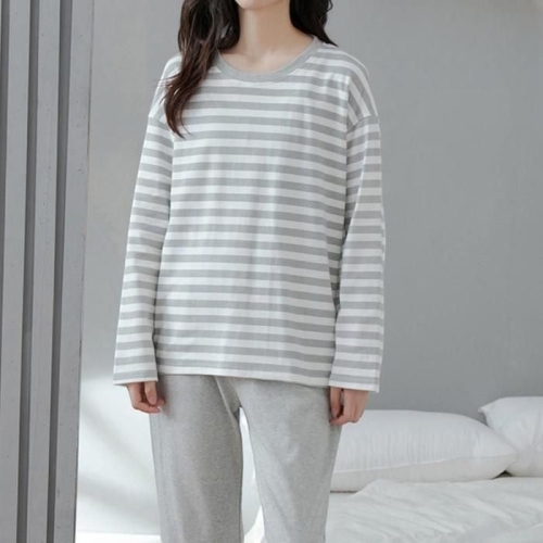 오너클랜 여성 긴팔 노밴딩 가슴패드내장 홈웨어 상하세트 (1세트)