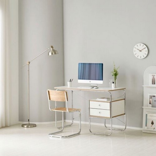 숨결 심플라인 라운드 사각 카페 테이블 노트북 책상 서랍세트