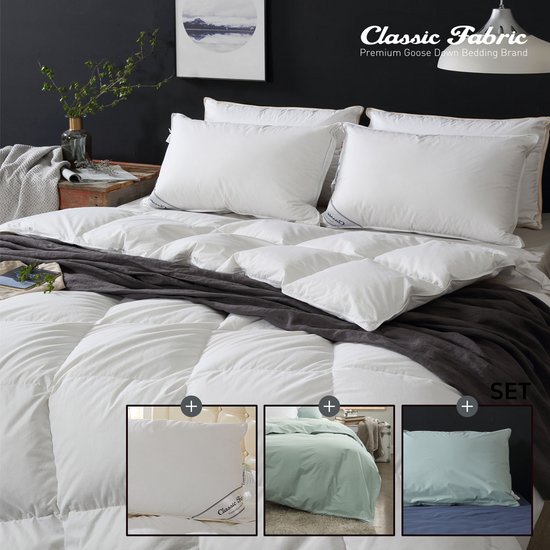클래식패브릭 헝가리 구스 민트커버 침구세트 800g (싱글 S)