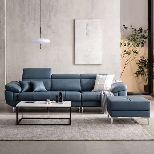 루체 천연가죽 소파 4인용