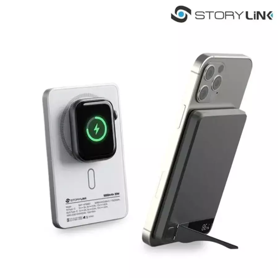 세마전자 스토리링크 애플워치 호환 3in1 맥세이프 보조배터리 SKP-WPB601 5000mAh