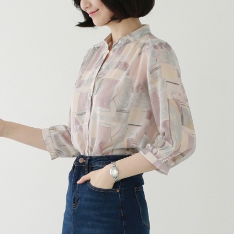 라모노 7부 쉬폰 블라우스 GBL101