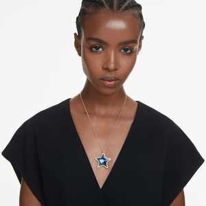 스와로브스키 SCS 펜던트 불가사리, 블루, 골드 톤 플래팅 5707049