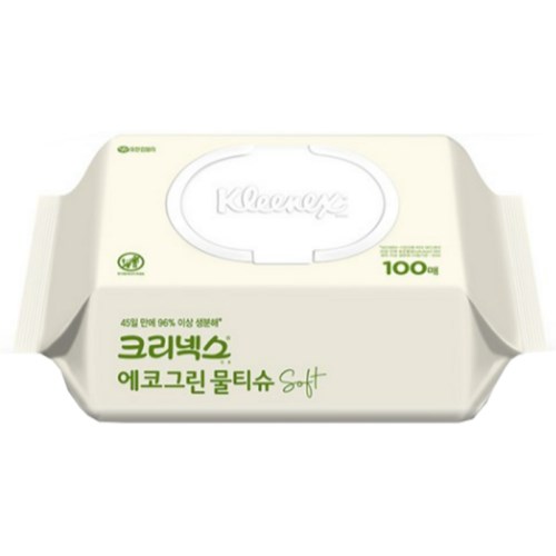 크리넥스 에코그린 소프트 물티슈 캡형 100매 (8팩)_이미지