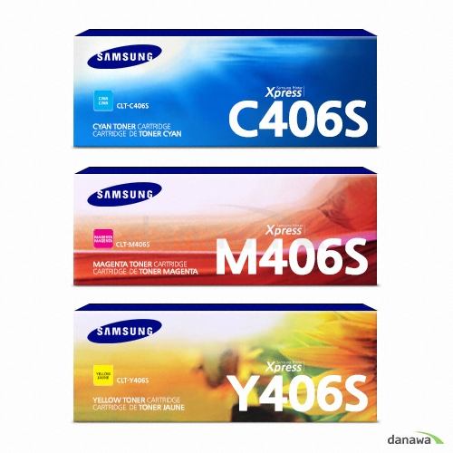 삼성전자 정품 CLT-C406S, CLT-M406S, CLT-Y406S 3색 세트_이미지