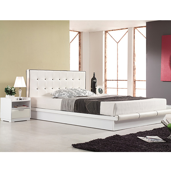 레이디가구 카렌 가죽 평상형 침대 Q (20T독립스프링)