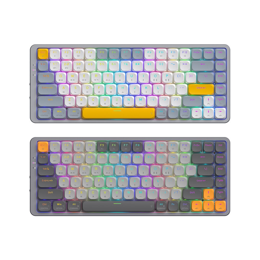 앱코 AK84BT 블루투스 무선 슬림 기계식 다크 그레이 (적축)_이미지