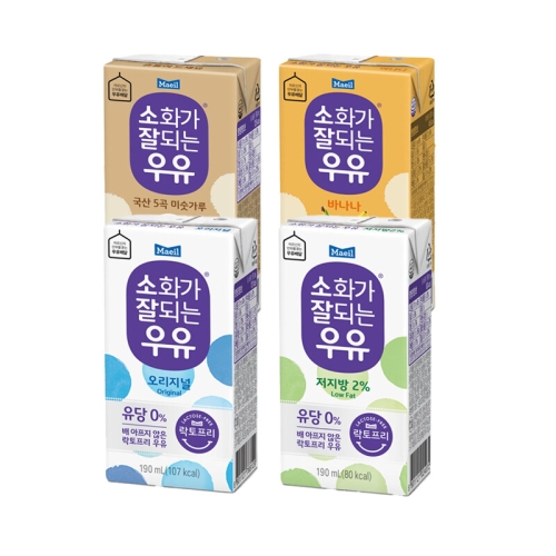 소화가 잘되는 우유 오리지널 + 저지방 + 바나나 + 미숫가루 190ml
