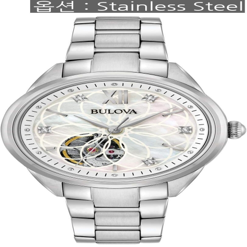 부로바 96P181 Ladies Classic Diamond 3Hand Automatic in Stainless Steel Mot..