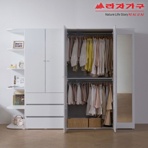 라자가구 비바 키큰 모노 광폭 실속형 옷장세트 1400_이미지