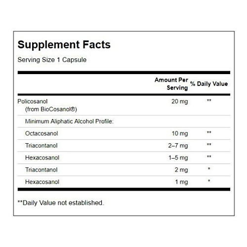 스완슨 폴리코사놀 20mg 60캡슐 (해외) (2개)_이미지