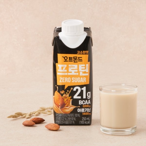 롯데칠성음료 오트몬드 프로틴 고소한맛 제로슈거 250ml (1개)