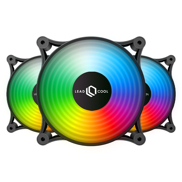 LEADCOOL 120 RGB 레인보우 (3팩, 블랙)