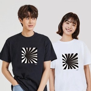 키밍 착시효과 줄무늬 커플티 남학생반팔티 W69880C_이미지