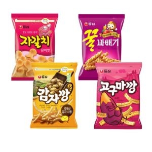 스낵4번들 32봉 자갈치 감자깡 고구마깡 꿀꽈배기 스낵