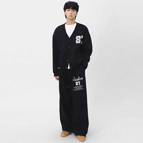 스콰즈 남자 프린팅 와이드 스트링 조거가능 트레이닝 팬츠 SCONP010_이미지