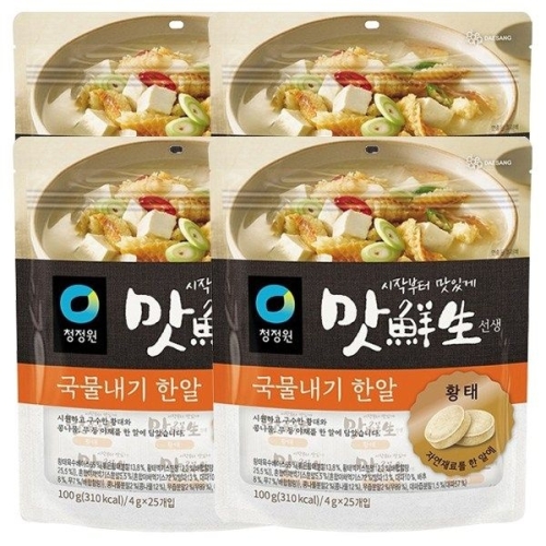 청정원 맛선생 황태 국물내기한알 100g(4gx25입) (4개)_이미지