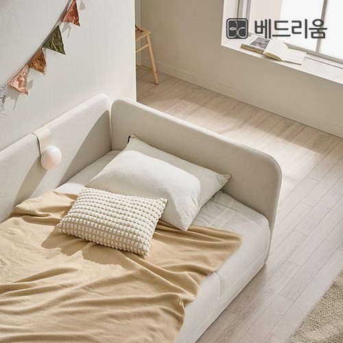 베드리움 라온 패브릭 데이베드 슬림헤드 침대 SS+안전가드 (도톰미니독립)_이미지