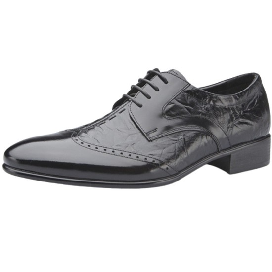 보닌 천연소가죽 링클 콤비 센터 스티치 빅사이즈 구두 LC033BK