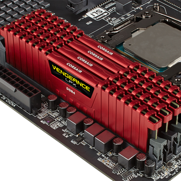 CORSAIR DDR4-2666 CL16 VENGEANCE LPX 레드 패키지 (32GB(8Gx4))_이미지