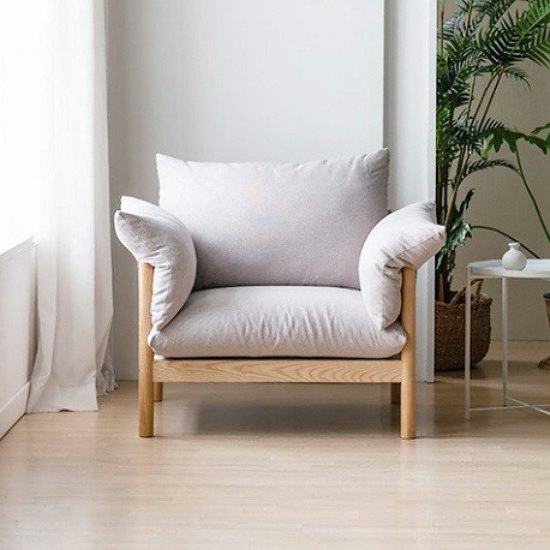 레이디가구 다인 100%원목 패브릭 소파 1인용 (스툴별도)