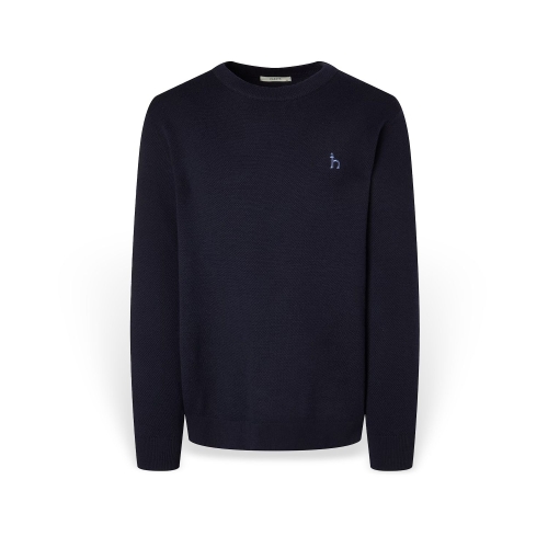 헤지스 남성 네이비 울 크루넥 니트_HZSW5D401N2_이미지