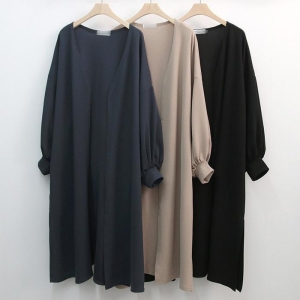 강물처럼 빅사이즈로브 K232L411 리버플퍼프소매가디건 NO