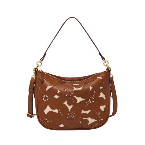 파슬 Womens Jolie Leather Crossbody Bag Brown Floral Perf111626_이미지