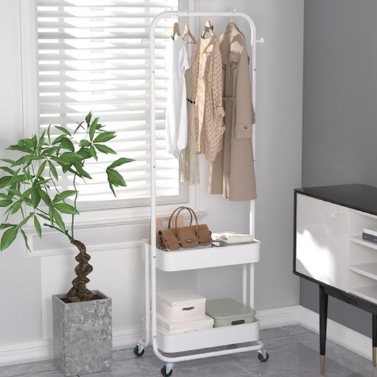 소하피 3단 이동식 다용도 수납 행거 옷걸이