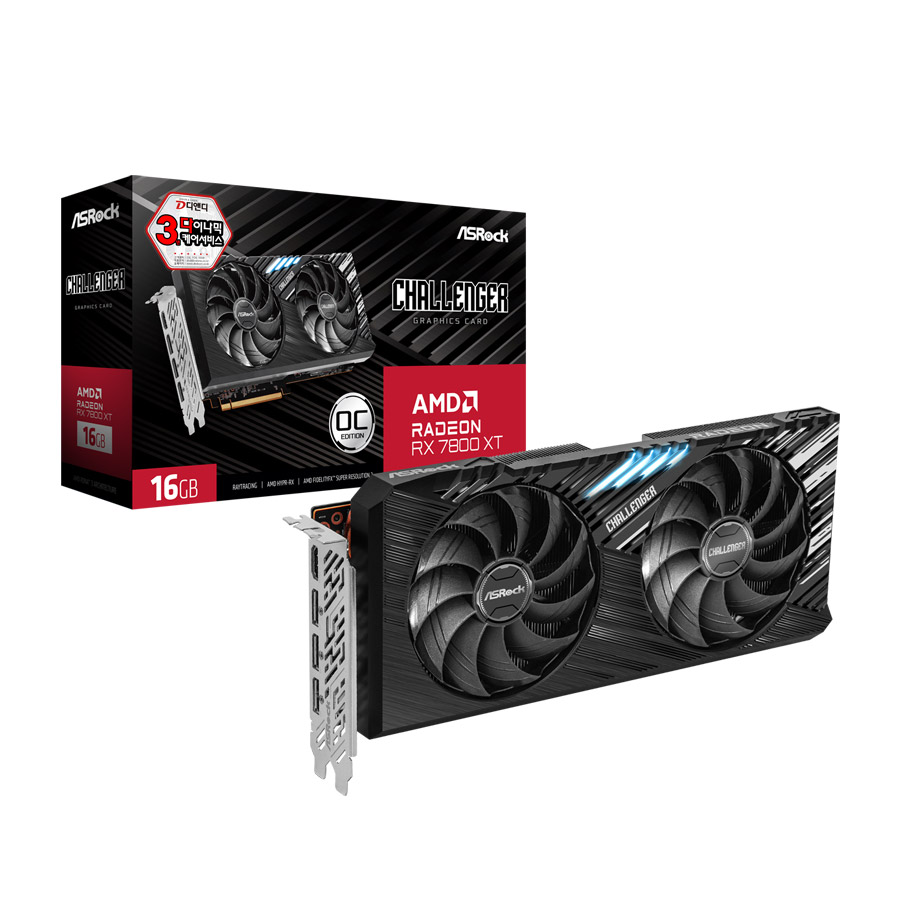 ASRock 라데온 RX 7800 XT CHALLENGER OC D6 16GB 디앤디컴_이미지