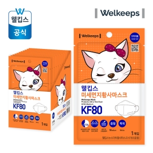 파인텍 웰킵스 미세먼지 황사 마스크 KF80 중형 (25매)
