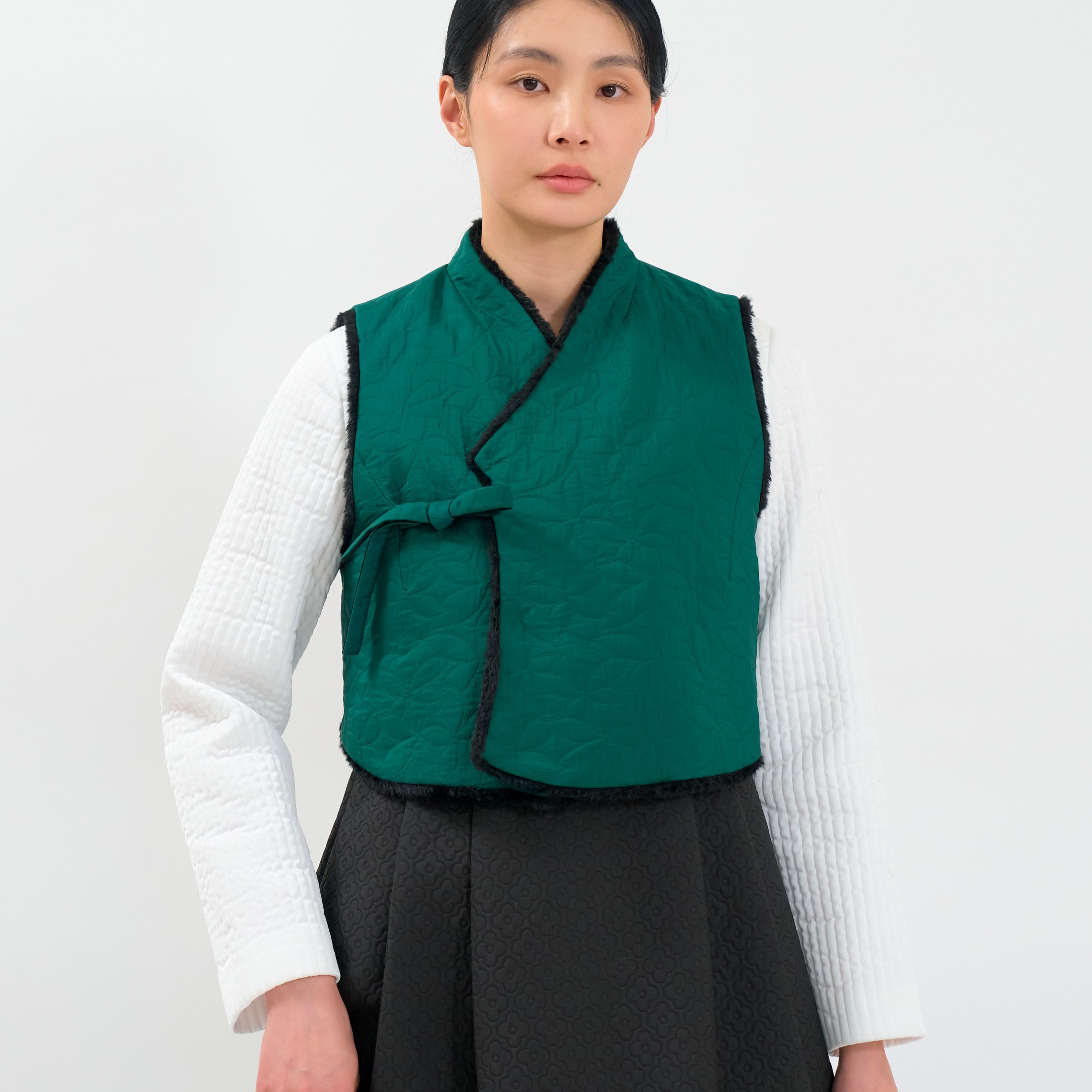 돌실나이 생활한복 여성 겨울 배자 단풍문 조끼 IP42F450_이미지