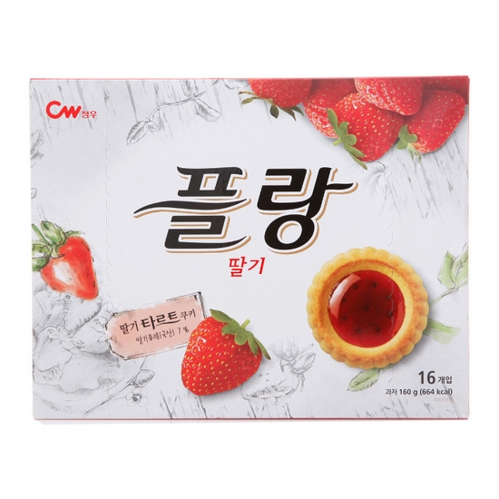 청우식품 플랑 딸기 16개입 160g (8개)_이미지
