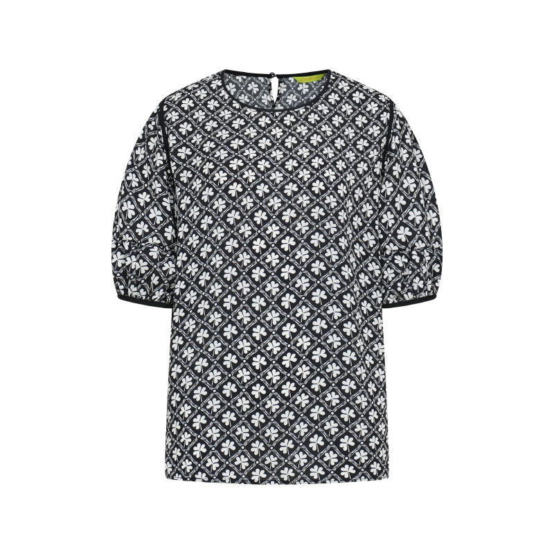 보니페이 N5MB429 라운드 나염 블라우스