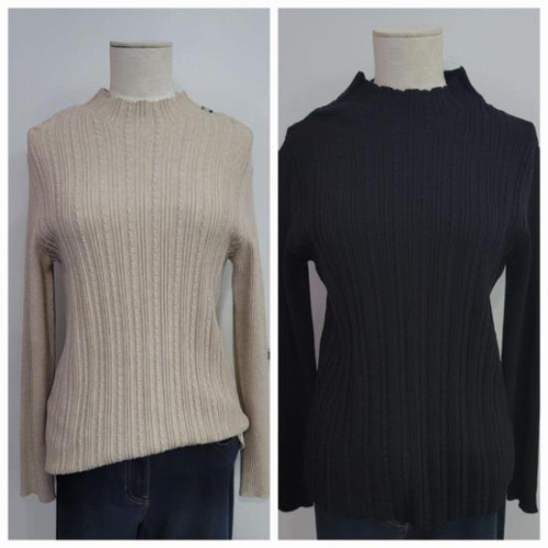 패션그룹형지 올리비아하슬러 HC04 몸판전체에 골지조직으로 디자인한 반넥 풀오버 OHDWSW201 S42453120_이미지