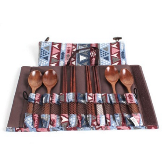 원목우드 4인 커틀러리 세트