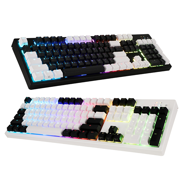 앱코 HACKER K997P PBT 투톤 RGB 완전방수 무접점 키보드 (화이트, 45g)_이미지